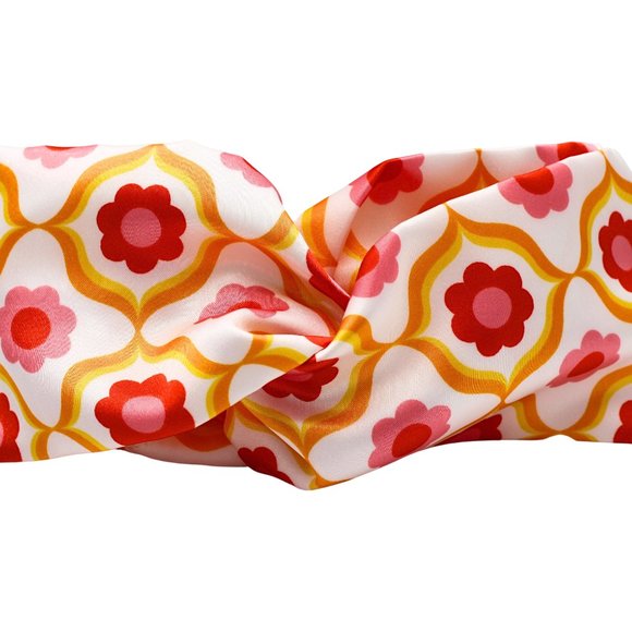 Twist Satin Floral Headband - Picture 1 of 4